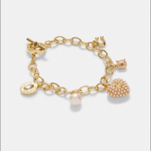 Coach Jewelry - Coach Pearl Heart Charm Bracelet